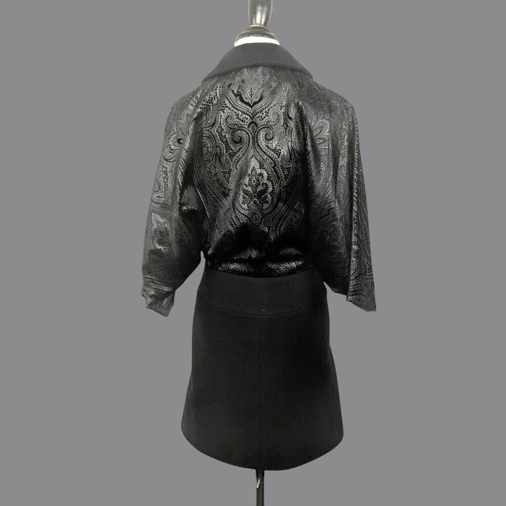 Etro Coat XX Small Black Mid Length Paisley
